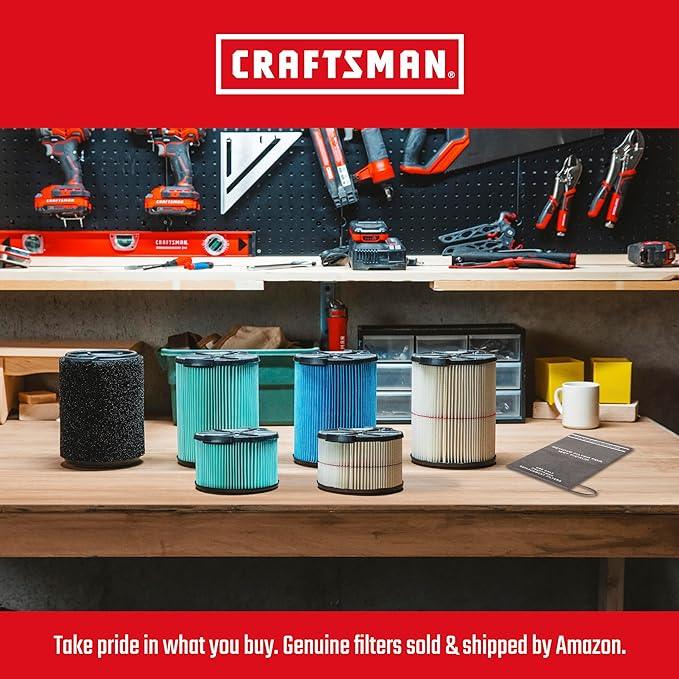 CRAFTSMAN CMXEVBE17595 16 Gallon 6.5 Peak HP Wet Dry Vac, Heavy-Duty Shop Vacuum Wet and Dry with Filter, Dust Bag, Hose and Attachments for Home Projects & Renovations - NeatNest