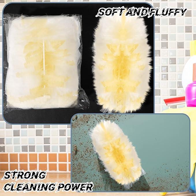 Vesici 50 Pcs Duster Refills Compatible with Swiffer Dusters Bulk Disposable Replacement Thickened with 1 Handle Heavy Duty for Cleaning, Office (Yellow,Blue,Orange,Purple) - NeatNest