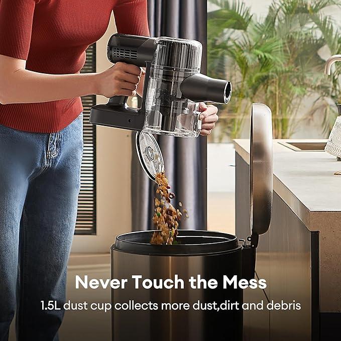 Ultenic Cordless Vacuum Cleaner, 550W 50Kpa Stick Vacuum with Car Dashboard Screen, Tangle-Free Brush for Pet Hair, Max 45mins Runtime, LED Display Tools for Hard Floor, Carpet, Car Cleaning, U12 - NeatNest