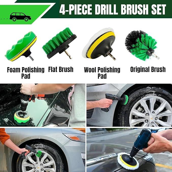 MONHL 26 Pcs Car Detailing Kit – Complete Interior & Exterior Car Cleaning Kit with Drill Brush Attachments, Detailing Brushes, Wheel & Tire Brush, Microfiber Towels, Wash Mitt, Pet Hair Remover - NeatNest