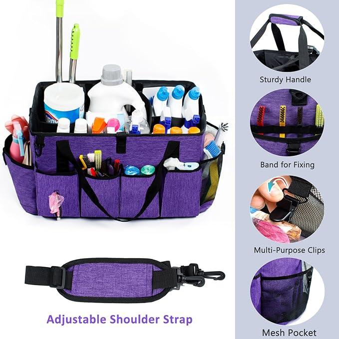 XL Professional Cleaning Caddy for Cleaning Suppliers, 17" Wearable Cleaing Bag for Housekeepers, Cleaning Organizer, Detailing Bag - NeatNest