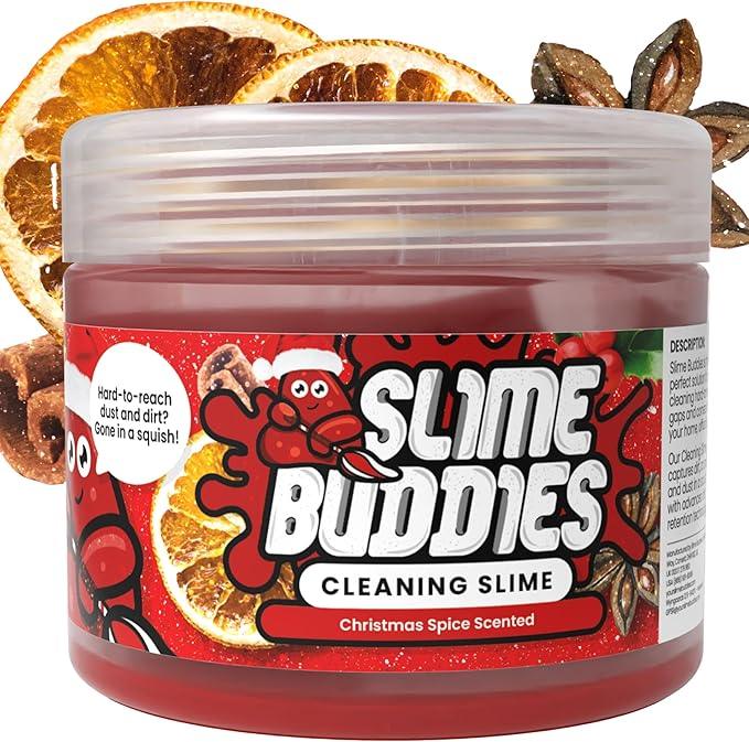 Slime Buddies Car Cleaning Gel Putty - Christmas Spice Scented Interior Detailing Tool for Cup Holders, Air Vents & Keyboard - Reusable Auto Detailing Accessories - Dust Remover Goop - NeatNest