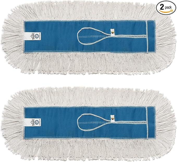 Nine Forty Industrial-Grade 36x5 Cotton Dust Mop Head Refills, Perfect Replacement for Busy Home, Gym, Industrial and Commercial Spaces, Heavy-Duty Mop for Janitorial & Housekeeping Needs - 2 Pack - NeatNest