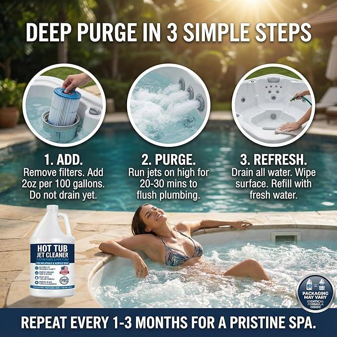 Hot Tub Jet Cleaner & Spa Line Flush – Deep Plumbing & Pipe Purge – Hot Tub System Flush Cleaner for Jets, Lines & Tubes – Designed to Remove Sludge, Grime & Yuck – Made in USA – 1 Gallon - NeatNest