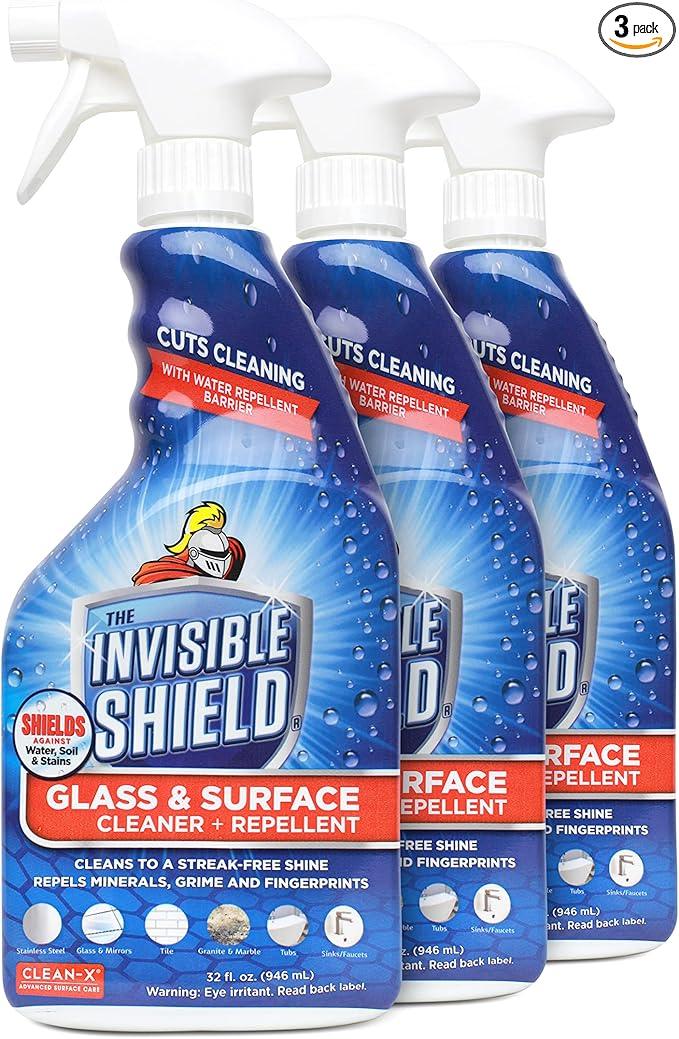 Invisible Shield Glass & Surface Cleaner 32 fl. oz. Cleans and Protects on multi surfaces by UNELKO- Clean-X (3) - NeatNest