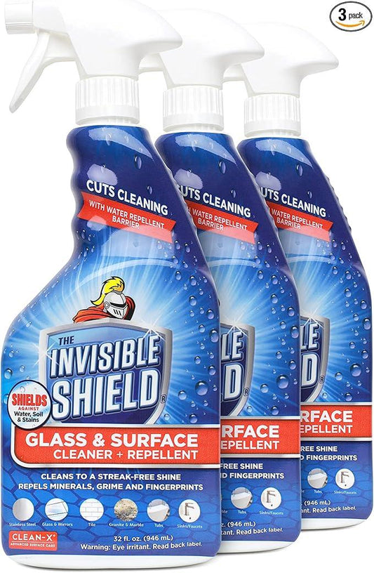 Invisible Shield Glass & Surface Cleaner 32 fl. oz. Cleans and Protects on multi surfaces by UNELKO- Clean-X (3) - NeatNest