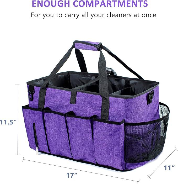 XL Professional Cleaning Caddy for Cleaning Suppliers, 17" Wearable Cleaing Bag for Housekeepers, Cleaning Organizer, Detailing Bag - NeatNest