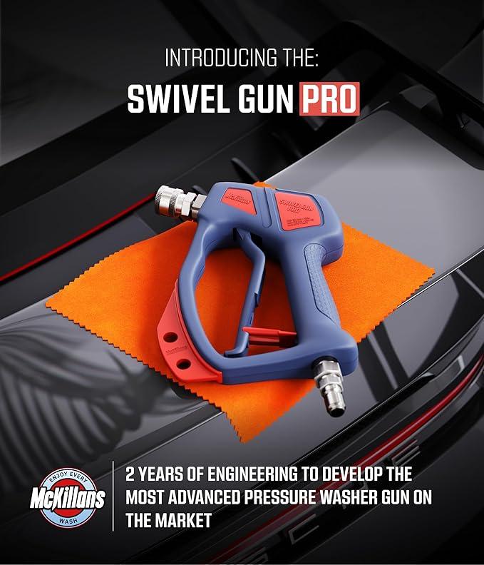 McKillans® Swivel Gun PRO + Foam Cannon Wide Month + Car Pressure Washer Extension Wand + Srainless Steel Quick Connect Kit M22-14mm to 3/8" Male Female Quick Disconnect Kit for Power Wash Bundle - NeatNest