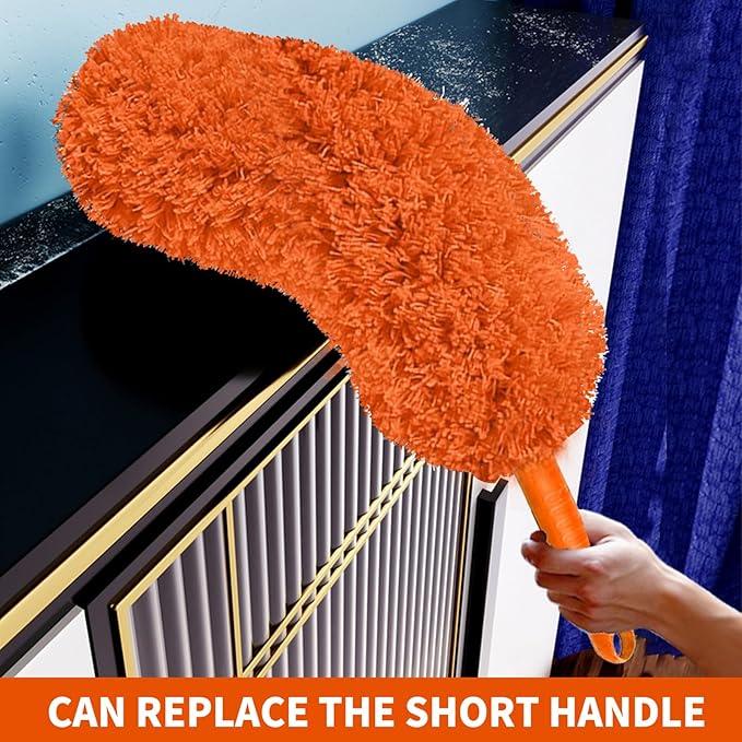 Cobweb Duster with Extension Pole,Cleaner Outdoor 110" Telescoping Extended Sspider Brush, Dusting Kit,Long Handle Reach for High Ceilings and Fans,Microfiber Webster Remover Tools Feather Dusters - NeatNest