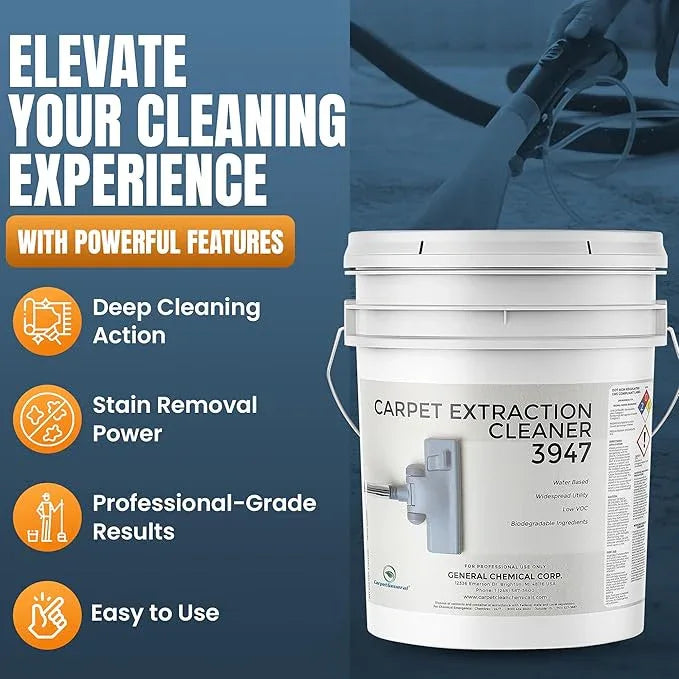 Carpet Extraction Cleaner - Water-Based Professional Deep Clean Carpet Cleaner Solution for Machine - Heavy Duty Stain Remover, Pet-Friendly, Ideal for Residential & Commercial Use - NeatNest