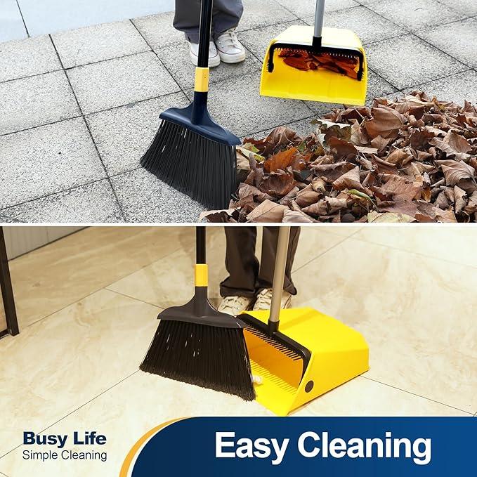Yocada Commercial Dustpan with Comb Outdoor Indoor for Courtyard Garage Lobby Mall Market Floor Home Kitchen Room Office Pet Hair Rubbish - NeatNest