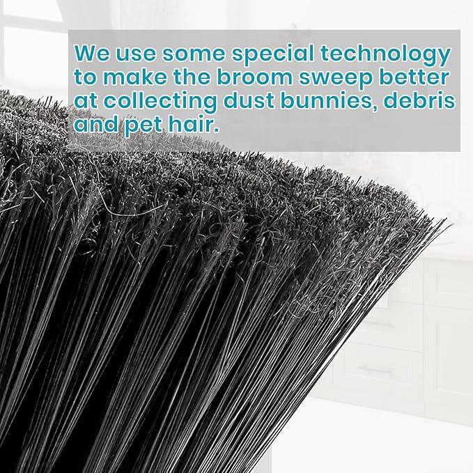 Blue Indoor Broom 54" Long Handle House Broom for Floor Cleaning Sweeping Broom for Kitchen, Garage, Lobby, Patio and Garden - NeatNest