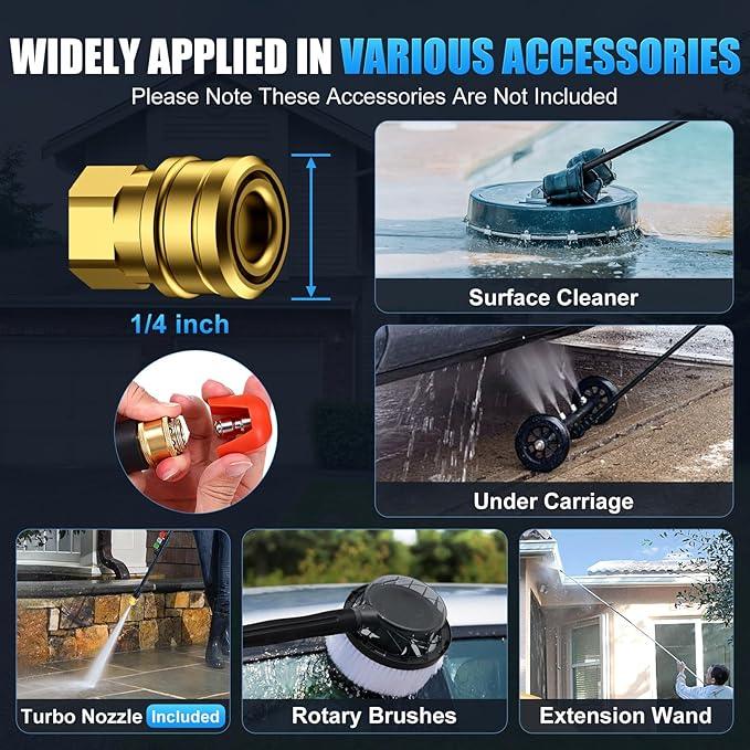 Pressure Washer 5000PSI Adjustable Pressure Power Washers Powered with 33ft Hose, 4 Nozzle and Foam Cannon, Powerwashers Cleaner Machine for Home, Cars, Blue - NeatNest