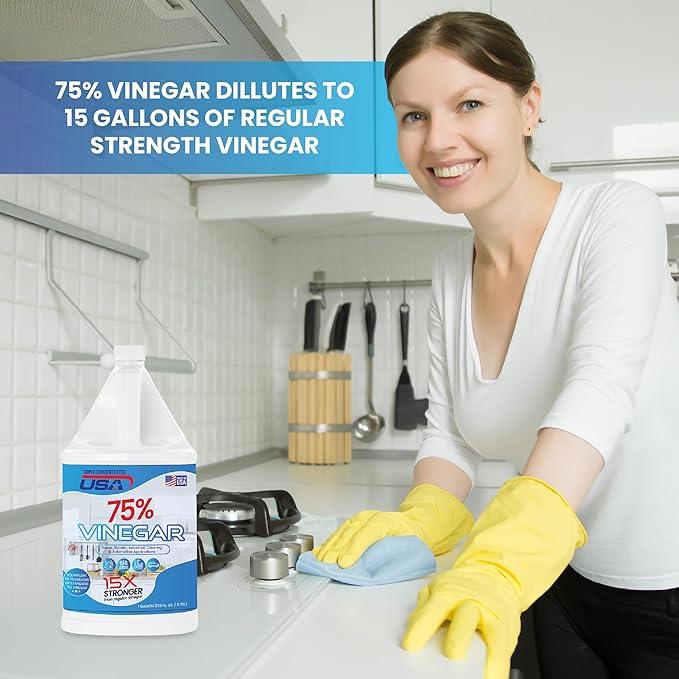 Pure Vinegar - Industrial Cleaning Vinegar - 1 Gallon Concentrated Cleaner (75% 1 Gallon) - NeatNest