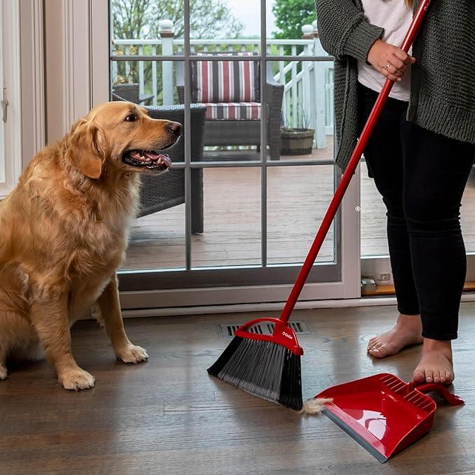 O-Cedar Pet Pro Broom with Step-On Dustpan | Remove 99% with One Sweep | DustPan Removes 3 Times More Pet Hair | Quiet Cleaning Tool for Cat and Dog Owners - NeatNest