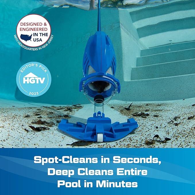 POOL BLASTER Max Cordless Pool Vacuum for Deep Cleaning & Strong Suction, Handheld Rechargeable Swimming Pool Cleaner for Inground and Above Ground Pools, Hoseless Pool Vac by Water Tech - NeatNest