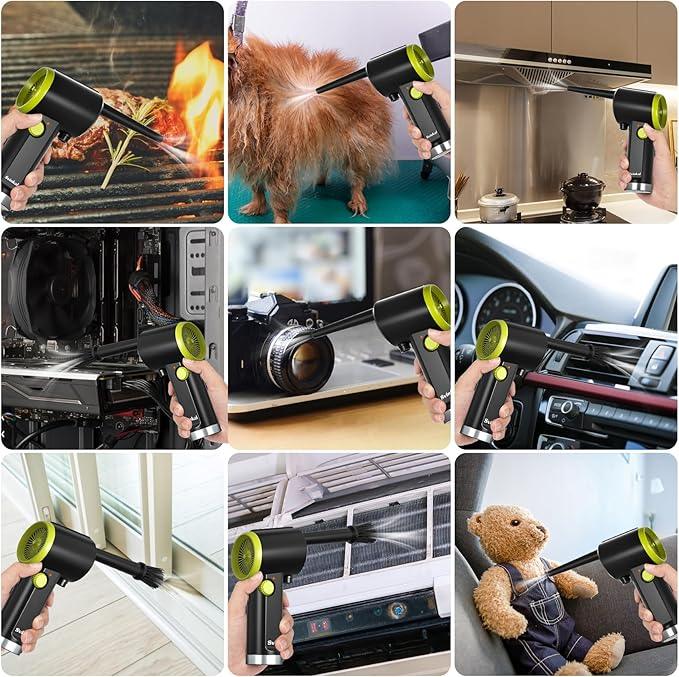 Compressed air Duster Electric, Computer air Blower Gun, air Blower for Computer Keyboard, Cordless air Duster, for Cleaning Camera Toys Greenery Computer Keyboard, etc（Brushless Motor） - NeatNest