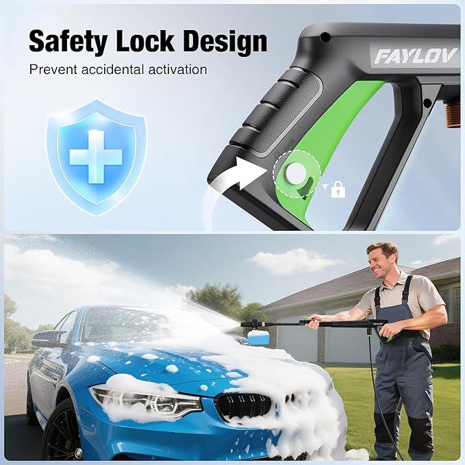 Pressure Washer, 2025 Upgraded 1500W Power Washer with No-Bend 360° Nozzle, Foam Cannon & 4-Nozzle Set, Portable Pressure Washer Cleaning Machine for Cars & Undercarriage Cleaning Driveways - NeatNest