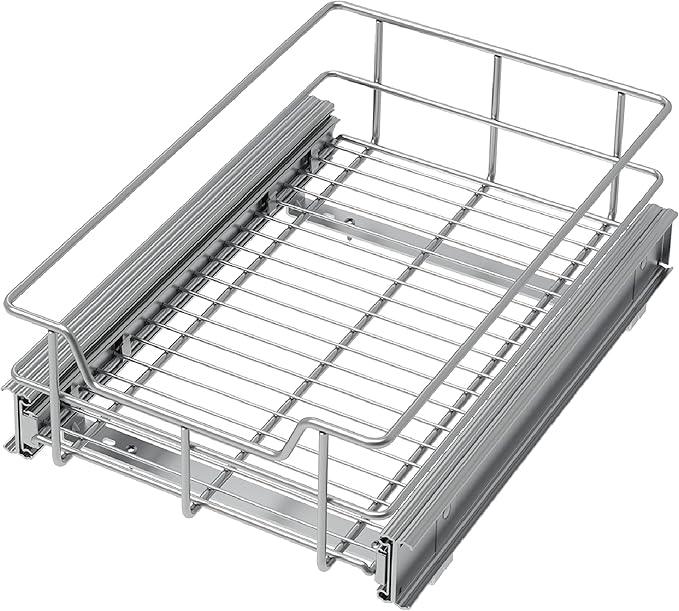 Pull Out Cabinet Organizer 11" W X 22" D, Slide Out Drawers For kitchen organizers and storage, Pull Out Drawers For Cabinets Capacity Heavy Duty Caddy, Cabinet Shelves Chrome-Plated, Bathroom Pantry - NeatNest