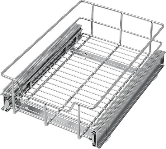 Pull Out Cabinet Organizer 11" W X 22" D, Slide Out Drawers For kitchen organizers and storage, Pull Out Drawers For Cabinets Capacity Heavy Duty Caddy, Cabinet Shelves Chrome-Plated, Bathroom Pantry - NeatNest