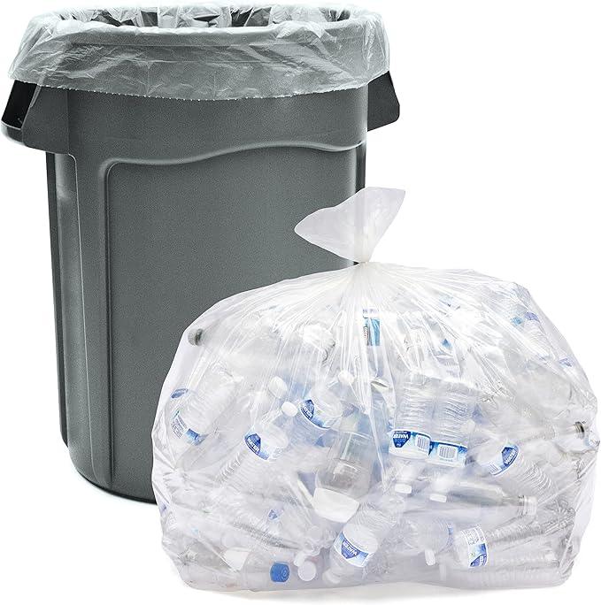 Veska 30-33 Gallon Clear Trash Bags Heavy Duty (Value Pack 250 Bags) Large Clear Plastic Recycling Garbage Bags. Large Trash Bags 30+, 32 Gallon - NeatNest