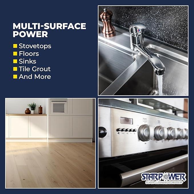 STARPOWER Heavy Duty All Purpose Multi Surface Grease, Oil, Grime Remover, 24 Ounces - NeatNest