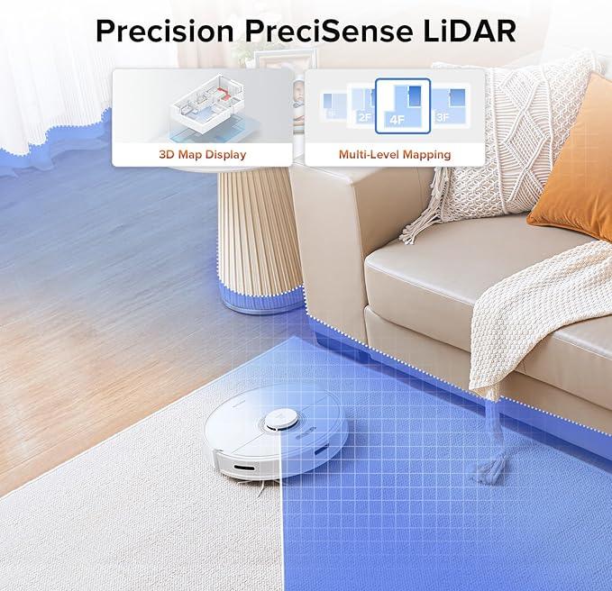 roborock Q7 Max Robot Vacuum and Mop Combo, 30-Level Water Flow Control, 4200Pa Suction, PreciSense LiDAR Navigation, No-Go Zone, No-Mop Zone, App & Voice Control, Ideal for Pet Hair - NeatNest