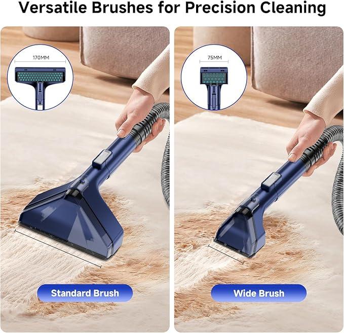 New Multi-Portable Carpet and Upholstery Cleaner, 21Kpa Carpet Cleaner Machine, Deep Stain Cleaning for Carpet, Car Seats, Pets, Couches, with Dual Brush & Large Removable Tank(Blue) - NeatNest