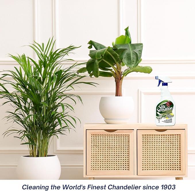 Sparkle Plenty Silk Sensation Artificial Flower & Plant Leaf Cleaner - Fake Flower Dusting Spray - Silk Plant Cleaner Spray No Wipe - Drip Dry Cleaning Supplies for Artificial Tree (32 oz, 3 Pack) - NeatNest