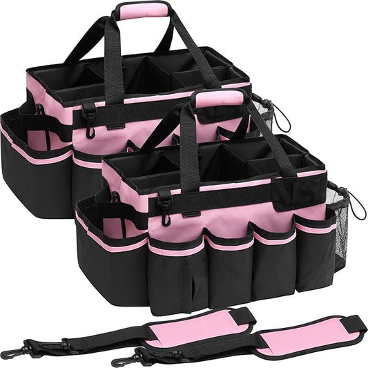 2 Large Cleaning Supplies Bags for Housekeepers for Kitchen, Pink - NeatNest