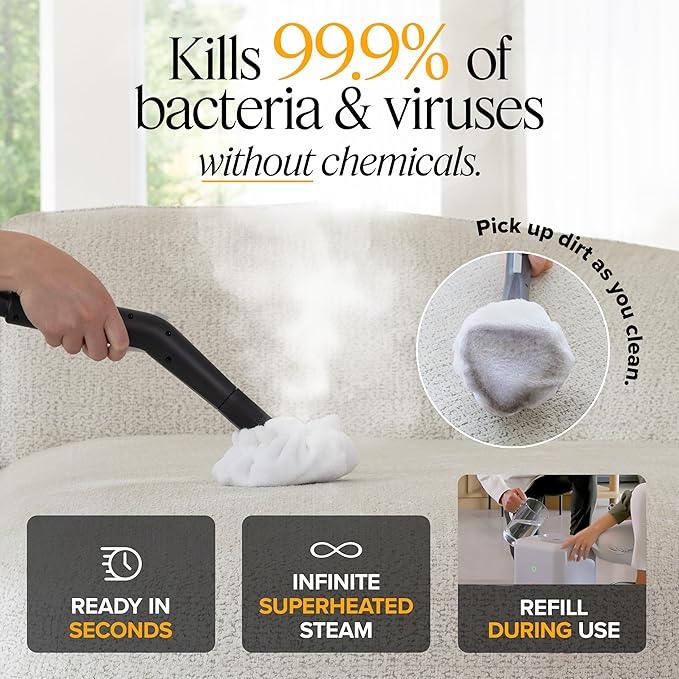 Dupray Neat Plus Steam Cleaner with 18-Piece Accessory Kit (incl. the Awesome Bag) A powerful multi-purpose steamer. *Kills 99.9% of Bacteria & Viruses - NeatNest