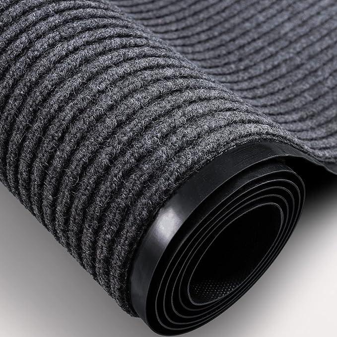 TANYOYO 3' X 10' Commercial Grade Door Floor Mat Brush Step Entrance Mat Vinyl Backed Utility Doormat Heavy Duty Floor Rugs Commercial Outdoor Carpet Indoor Entrance Mat，Grey - NeatNest