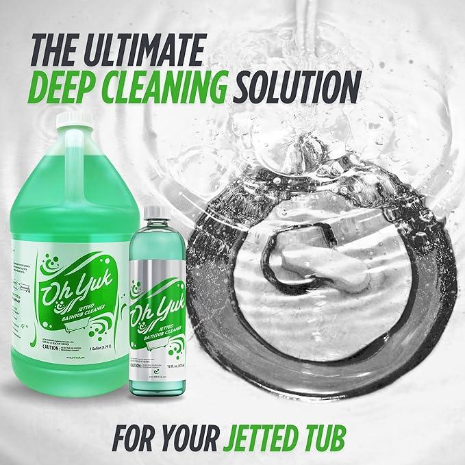 Oh Yuk Jetted Tub Cleaner for Jet Tubs, Bathtubs, Whirlpools, The Most Effective Jetted Tub Cleaner, Septic Safe, 32 Cleanings per Bottle - 1 Gallon - NeatNest