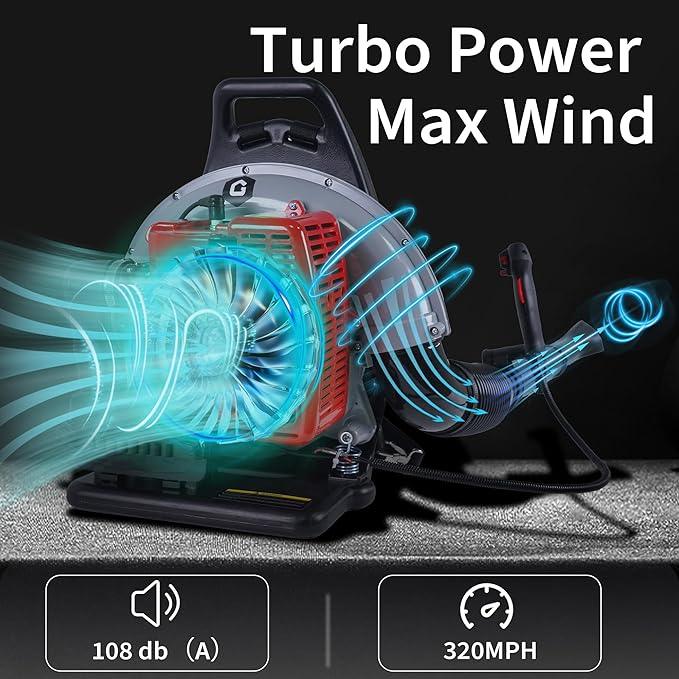 66CC Backpack Blower, 4-HP 2-Cycle Gas Leaf Blower with 880 CFM & 320 MPH, Backpack Leaf Blower, Powerful Clearing Performance for Wet Leaf & Debris Clean & Snow Removal - NeatNest