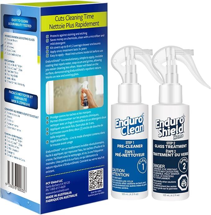 EnduroShield Glass Treatment Kit - Advanced Protection for Glass Surfaces - Repels Soap Scum, Grime & Dirt Without Harsh Chemicals - 4.2 fl oz - NeatNest