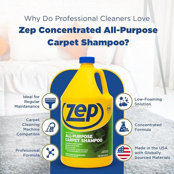 ZEP All-Purpose Carpet Shampoo Concentrate 128 ounce ZUCEC128 (Case of 4) - NeatNest