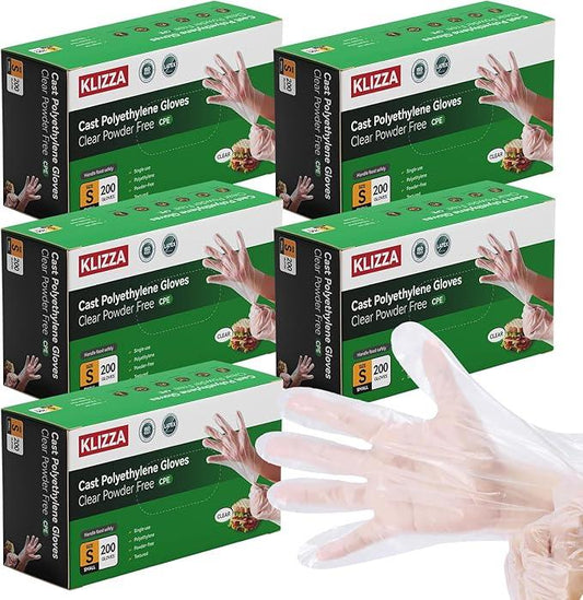Plastic Gloves Disposable, Latex & Powder Free, Oil-Proof, Thick Clear Gloves Safe for Food Handling, Cooking, Kitchen - NeatNest