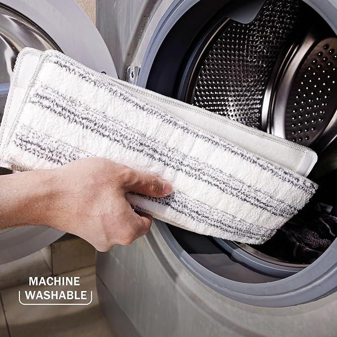 Mop and Bucket Set, Flat Mop and Bucket System with Separate Dirty and Clean Water, 3-Compartment Wall Cleaner Mop, Flat Mops for Floor Cleaning with 6 Microfiber Pads - NeatNest