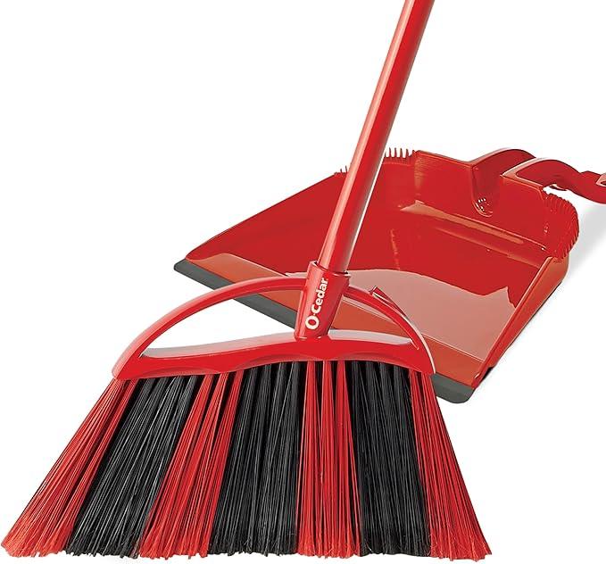 O-Cedar One Sweep Broom with Step-On Dustpan | Remove 99% with One Sweep | Lightweight Quiet Cleaning Tool | Ideal for Pet Owners - NeatNest