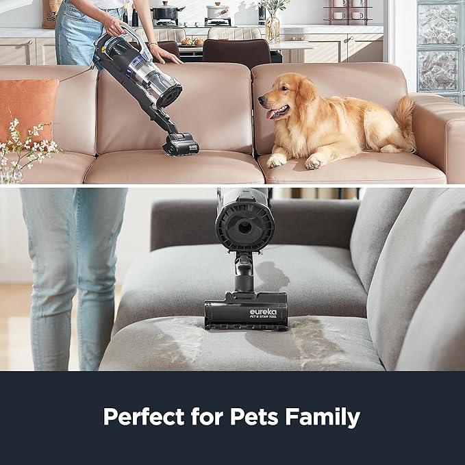 Eureka Pet Upright Vacuum Cleaner for Carpet and Hard Floor, Powerful Bagless Vacuum Cleaner for Home with HEPA Filter and Pet Tool, OmniVerse NEU801BL with QuickShift Technology, Blue - NeatNest