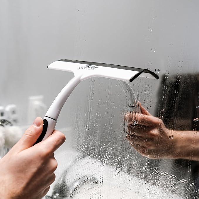 Fuller Brush Easy Grip Handheld Squeegee - for Shower Walls, Doors, Tub Surfaces, Windows, Mirrors & Vehicle Windshields - ThermoPlastic Rubber Blade - Comfort Grip Handle with Built-in Finger Groove - NeatNest