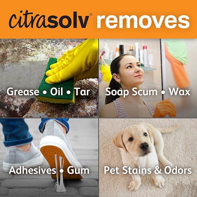 Citra Solv Concentrated Cleaner & Degreaser, Deodorizer, Home & Outdoor, Adhesive Remover, Paint Thinner, Natural Orange Oil, Valencia Orange 8 Fl Oz - NeatNest