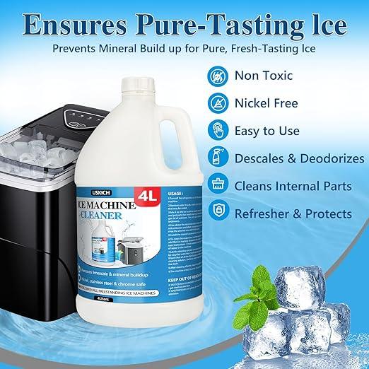 Ice Machine Cleaner Maker Descaler - Nickel Safe Descaler, Ice Maker Cleaner Compatible with Whirlpool, Scotsman, KitchenAid, Affresh, Hoshizaki, GE Opal Cleaning Kit, (1Gallon, 33 Uses) - NeatNest