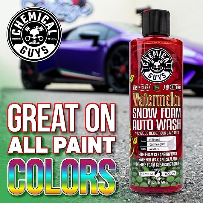 Chemical Guys CWS20864 Watermelon Snow Foam Car Wash Soap (Works with Foam Cannons or Bucket Washes) For Cars, Trucks, Motorcycles, RVs & More, 64 fl oz (Half Gallon) Watermelon Scent - NeatNest