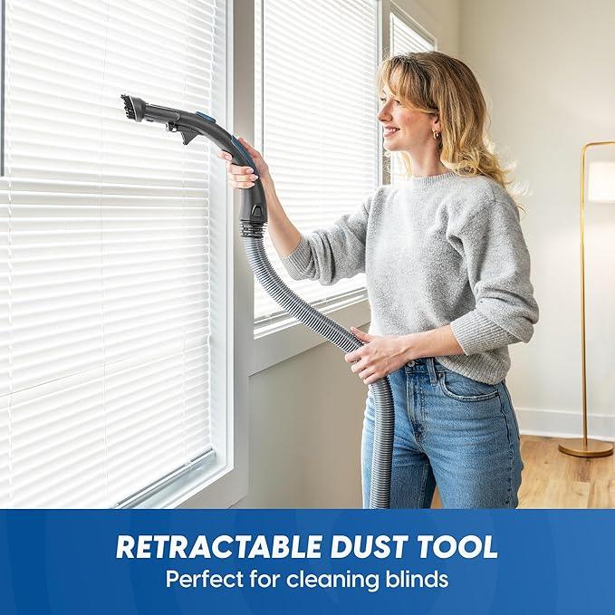 Vacmaster CC0501 Ultra Silent Bagless Canister Vacuum Powerful Cleaner with HEPA Filtration, One-Touch Release Dust Cup, Built-in Dust Tool & Retractable Cord for Low-Pile Carpet and Hard Floor - NeatNest