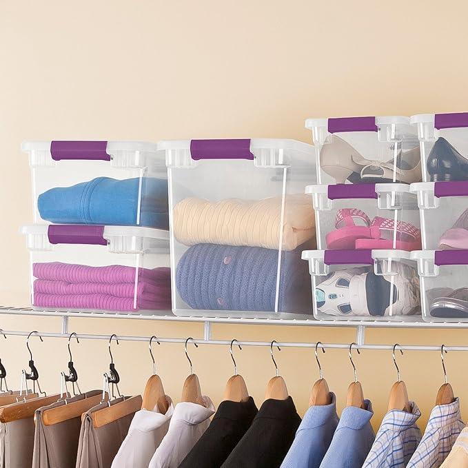 Sterilite 18-Pack ClearView Latch Box, Stackable Storage Organizer Bins for Home, 27 Quart - NeatNest