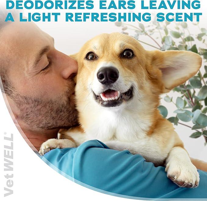 EarWELL by VetWELL Dog Ear Wipes - Otic Cleaning Wipes for Infections and Controlling Ear Odor in Pets - 100 Count - NeatNest