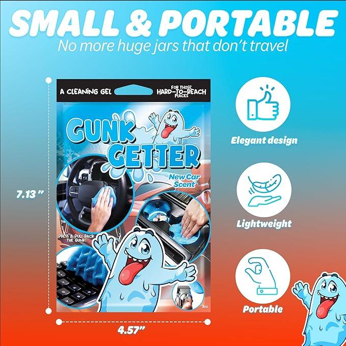 Gunk Getter, Cleaning Gel for Those Hard to Reach Places, Automotive Cup Holder Electronic Keyboard Office, Slime Gel Cleaner Dust Crumb Removal (New Car, 12 Pack) - NeatNest