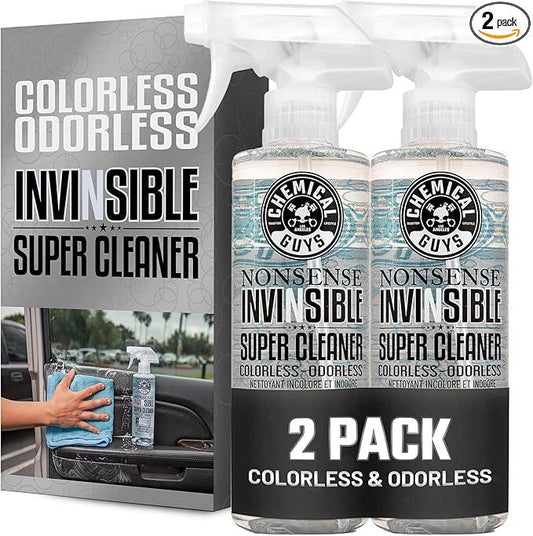 Chemical Guys Nonsense Colorless & Odorless All Surface Cleaner - Interior Cleaner, Safe for Vinyl, Rubber, Plastic, Carpet, and Upholstery, pH Balanced, Residue-Free, Unscented, 16 Fl Oz, Pack of 2 - NeatNest