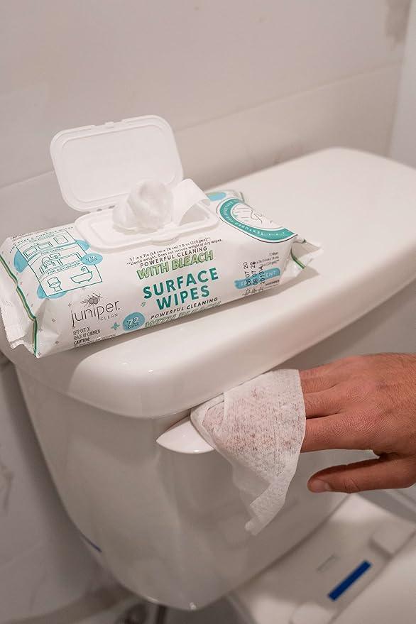 24 Pack Surface Cleaning Wipes with Bleach, All-Purpose Cleaner for Bathroom, Kitchen, Office, 1728 Count Soft Flow, Fresh Scent, Lint Free & Durable - NeatNest